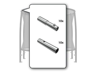 BERG Trampolin-Sicherheitsnetz - Metall-Verbindungsstücke - Oberer Reifen - 10 Stück