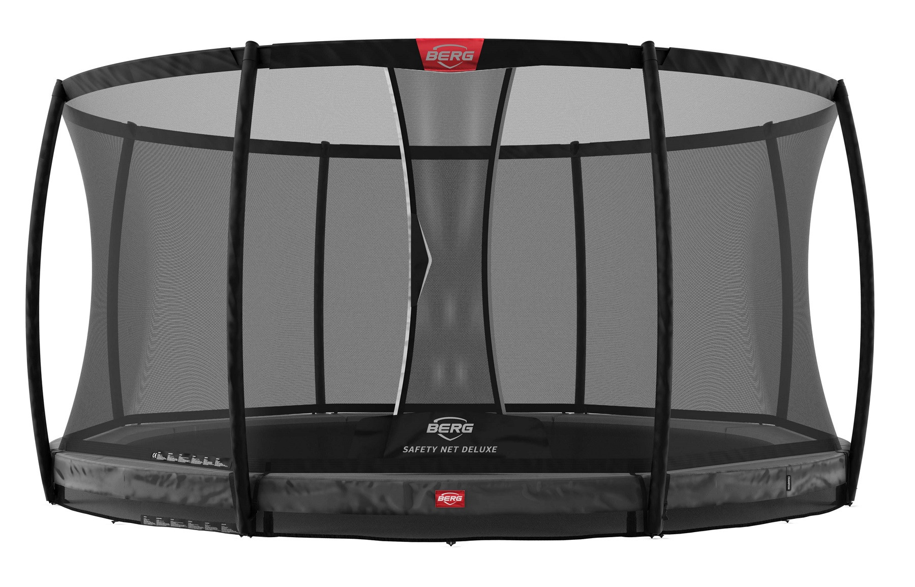 BERG Champion trampolin InGround 380 cm - Anthrazit Grau - mit Safety Net Deluxe