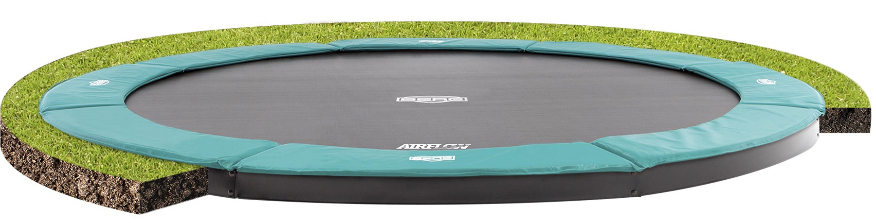 BERG Trampolin Champion - FlatGround - rundes - 330 cm (11ft) - Grün