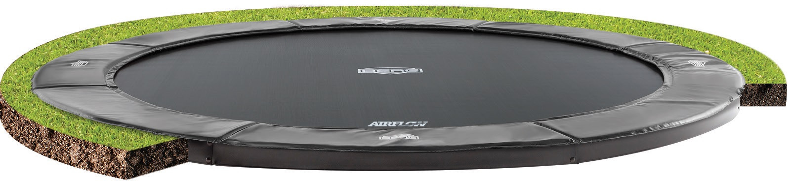 BERG FlatGround Elite Sports Trampolin Anthrazit Grau 430 cm (14 ft)