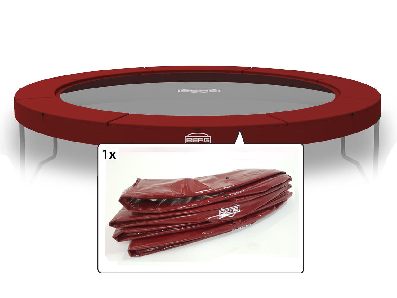 BERG Trampolin-Schutzrand Elite - Regular - 380 cm - Rot