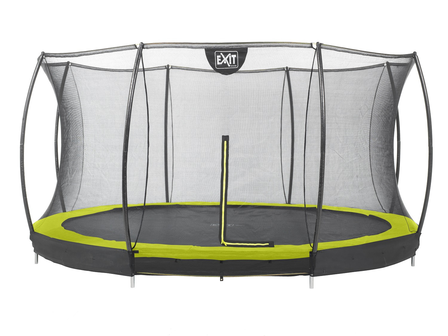 EXIT Silhouette Bodentrampolin ø427cm mit Sicherheitsnetz - grün