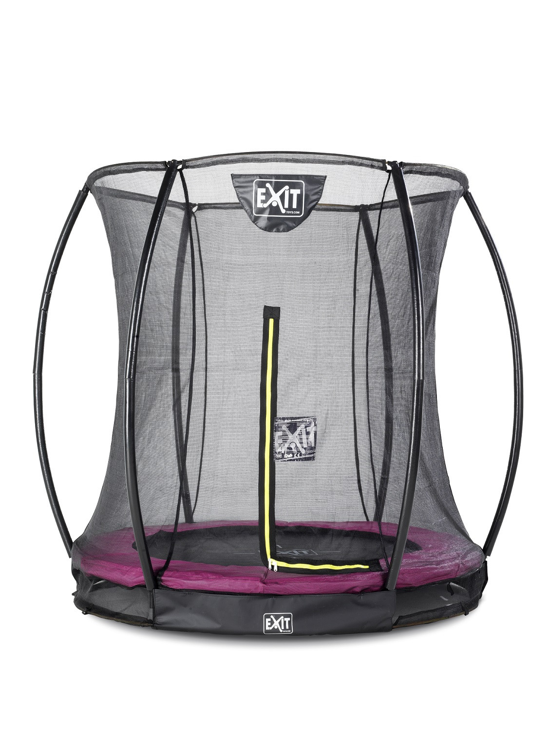 EXIT Silhouette Bodentrampolin ø183cm mit Sicherheitsnetz - rosa