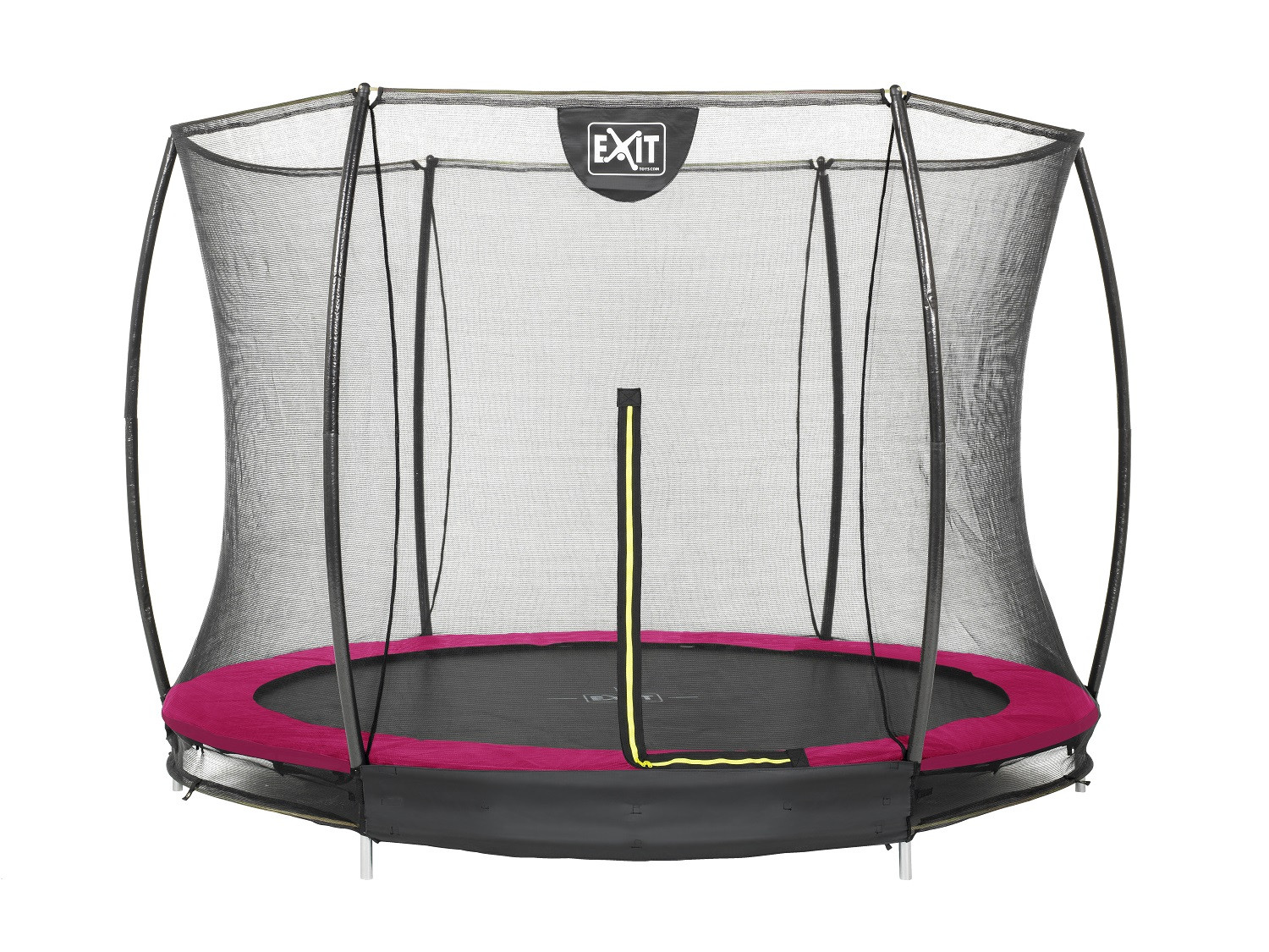 EXIT Silhouette Bodentrampolin ø244cm mit Sicherheitsnetz - rosa
