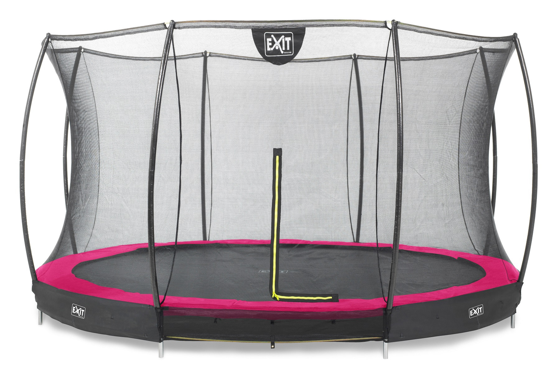 EXIT Silhouette Bodentrampolin ø427cm mit Sicherheitsnetz - rosa