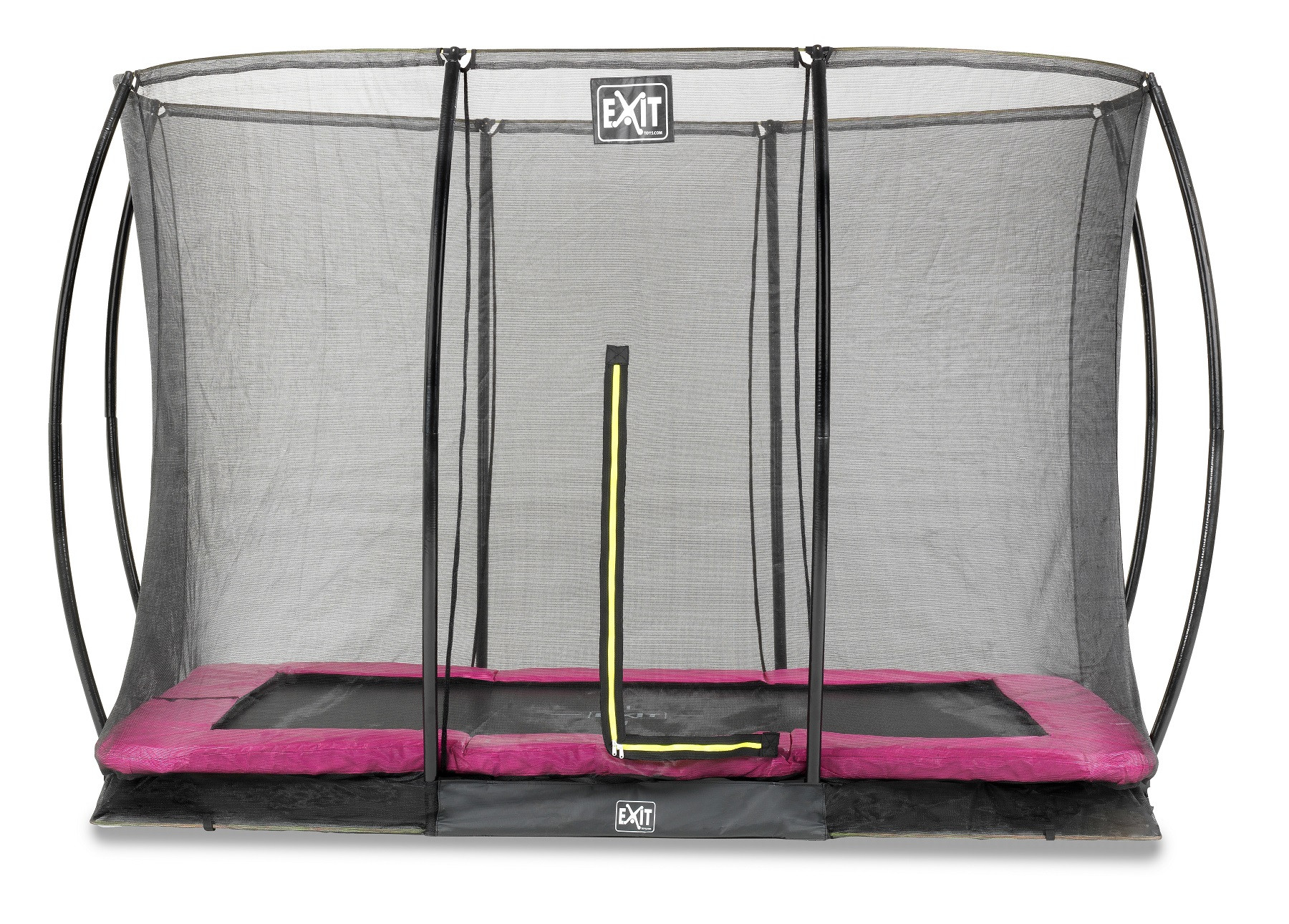 EXIT Silhouette Bodentrampolin 214x305cm mit Sicherheitsnetz - rosa