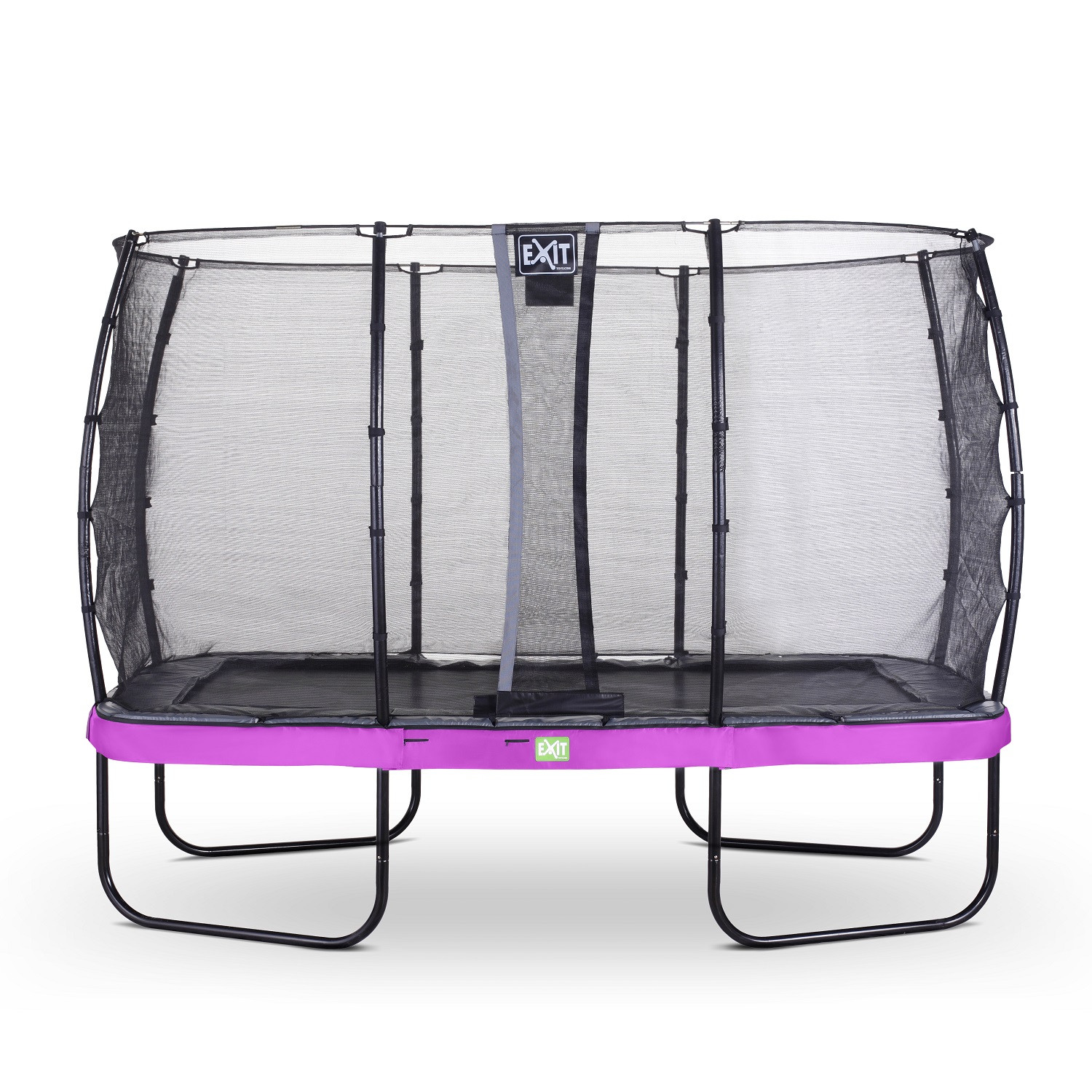 EXIT Elegant Trampolin Rechteckig 244x427 mit Sicherheitsnetz Economy - Lila