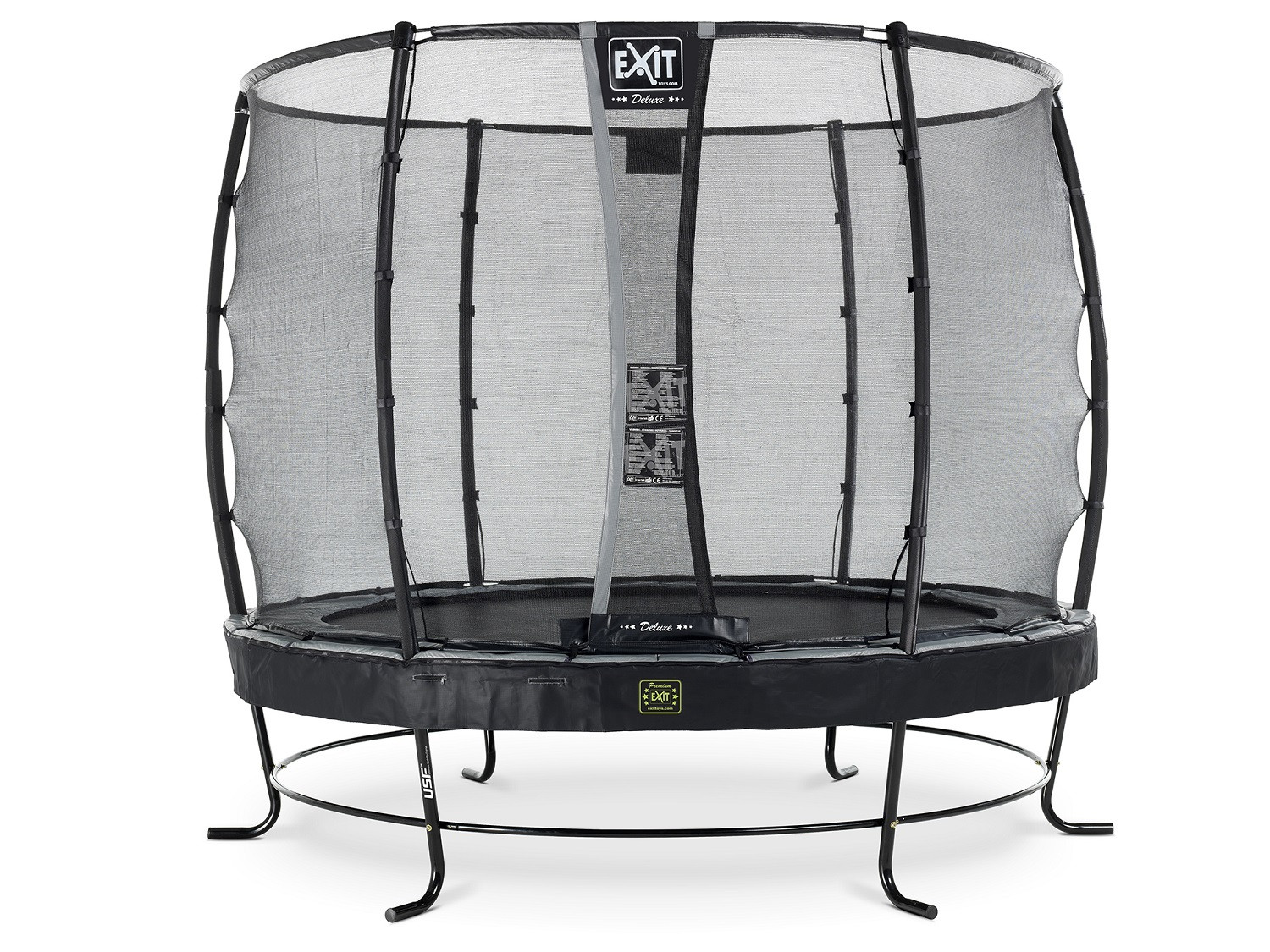 EXIT Elegant Premium Trampolin 305 mit Sicherheitsnetz Deluxe - Schwarz