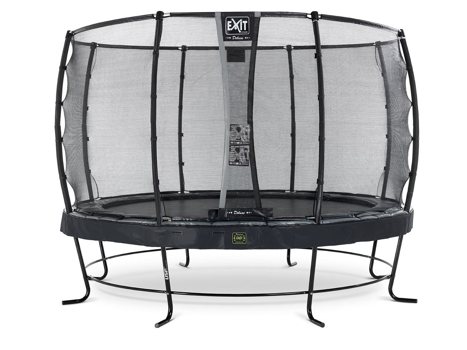 EXIT Elegant Premium Trampolin 427 mit Sicherheitsnetz Deluxe - Schwarz