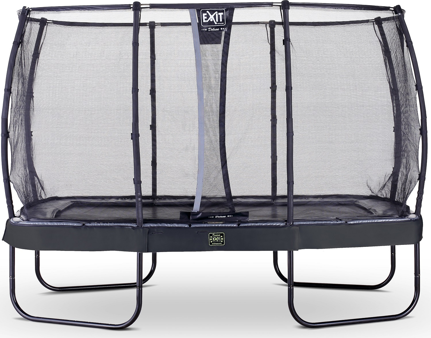 EXIT Elegant Premium Trampolin rechteckig 214 x 366 mit Sicherheitsnetz Deluxe - Schwarz