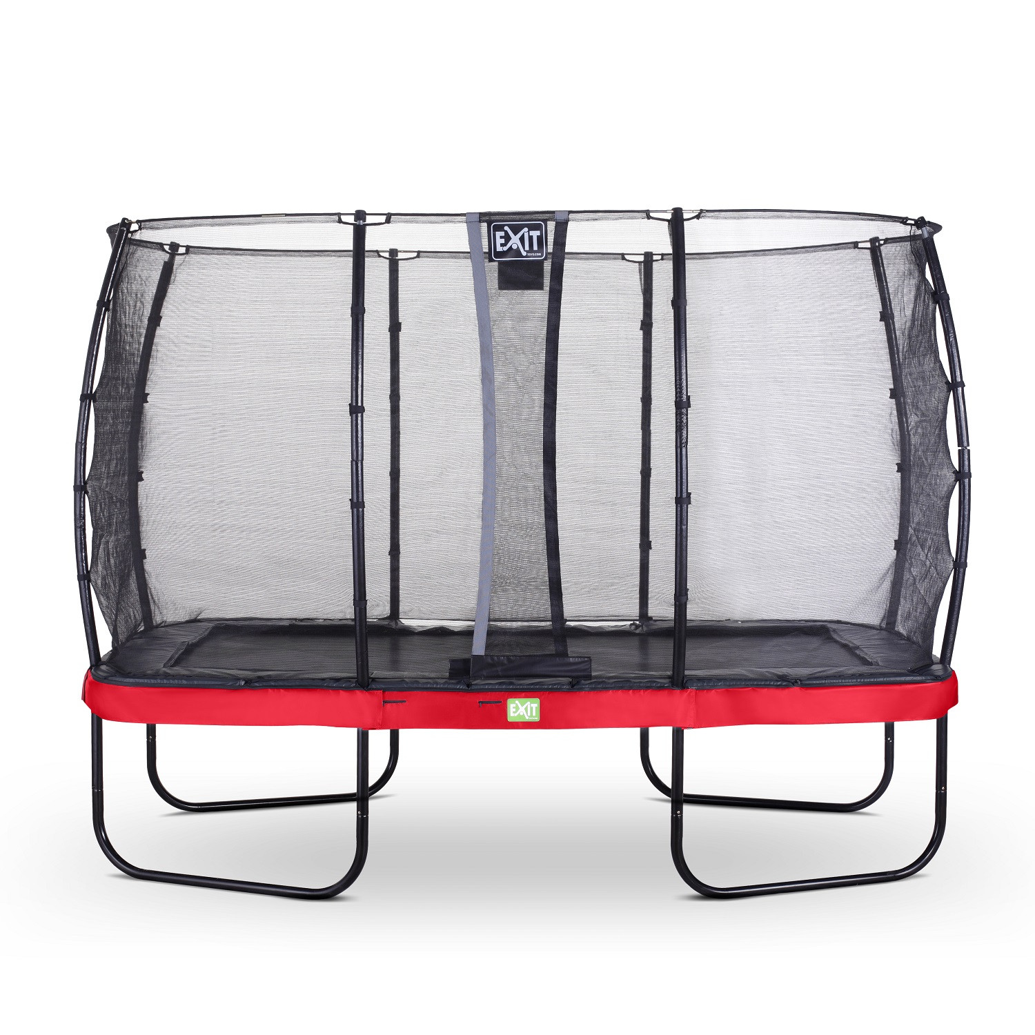 EXIT Elegant Trampolin Rechteckig 244x427 mit Sicherheitsnetz Economy - Rot