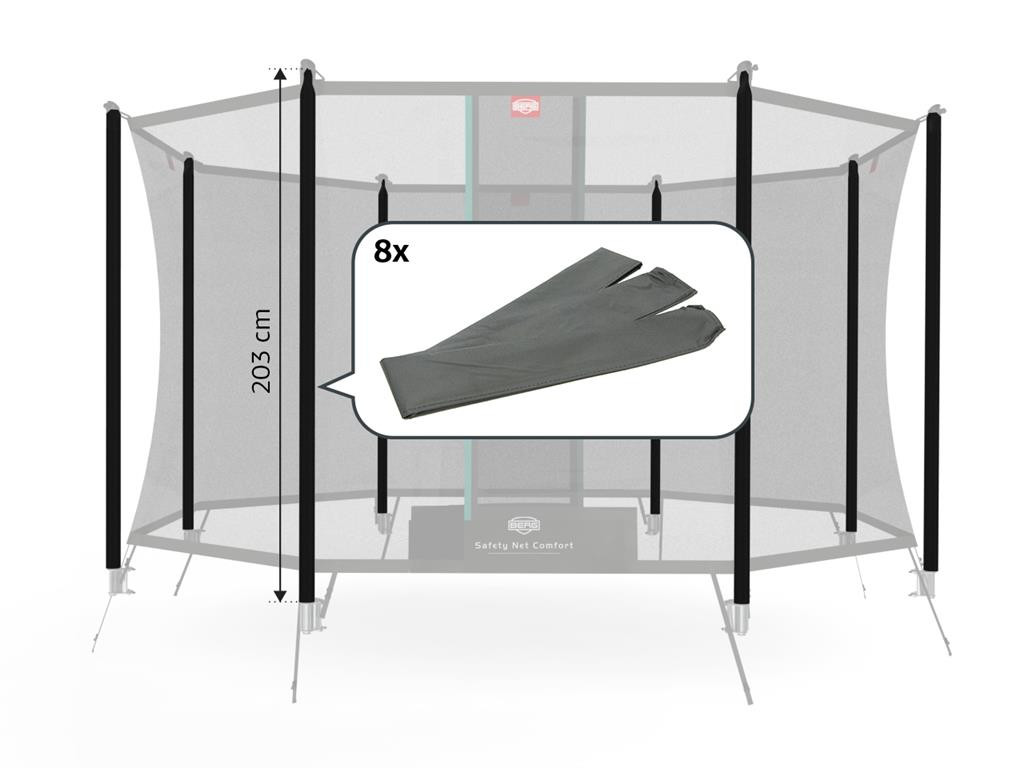 BERG Trampolin-Sicherheitsnetz - Sicherheitsnetz Comfort - Stangenabdeckung 203 cm - 8 Stück