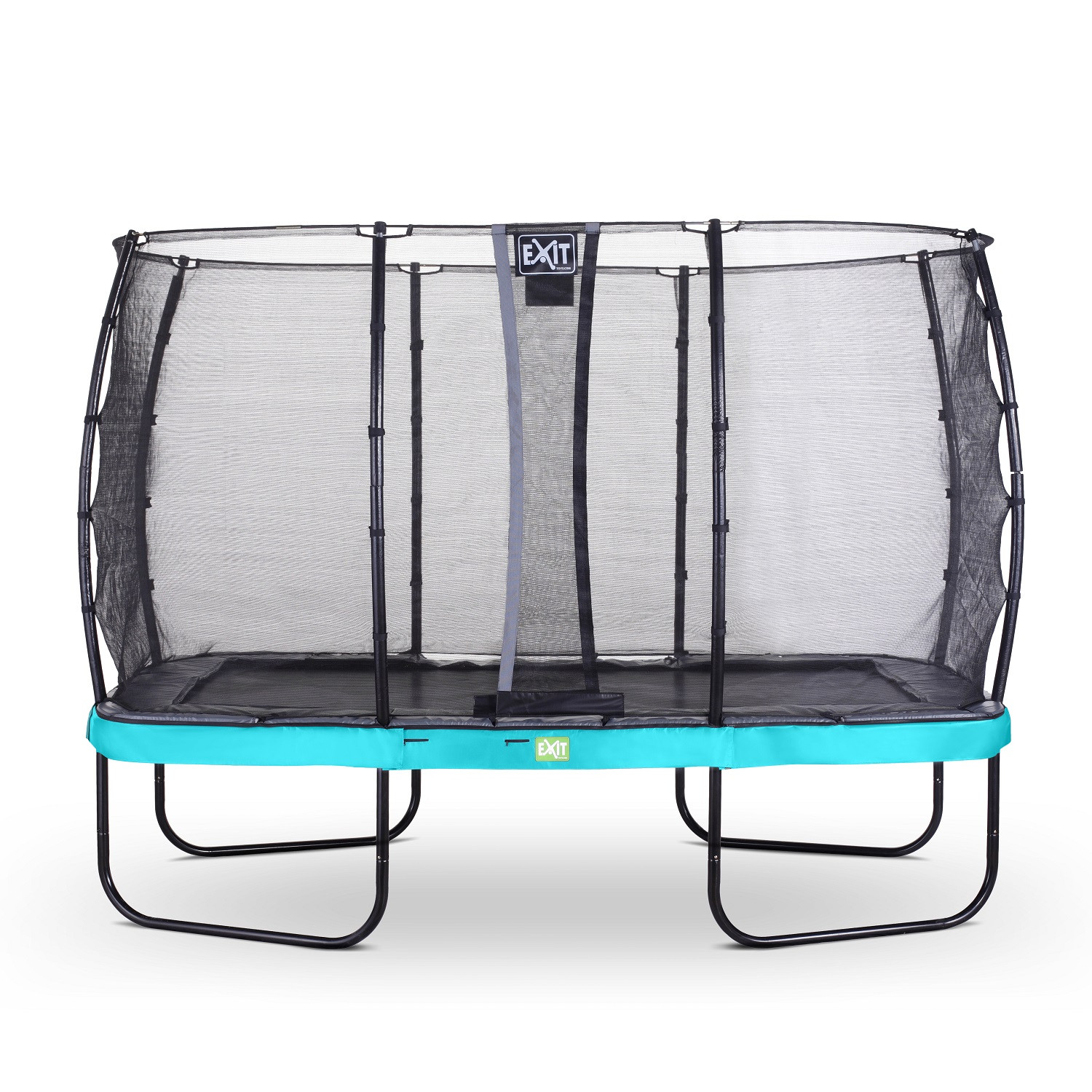 EXIT Elegant Trampolin Rechteckig 244x427 mit Sicherheitsnetz Economy - Blau