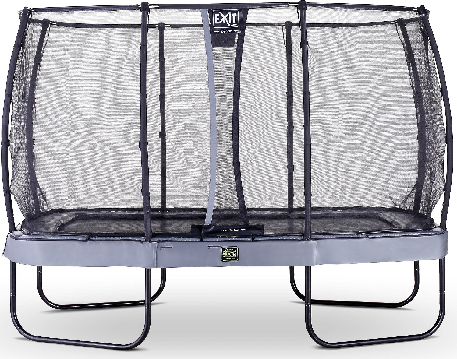 EXIT Elegant Premium Trampolin rechteckig 214 x 366 mit Sicherheitsnetz Deluxe - Grau