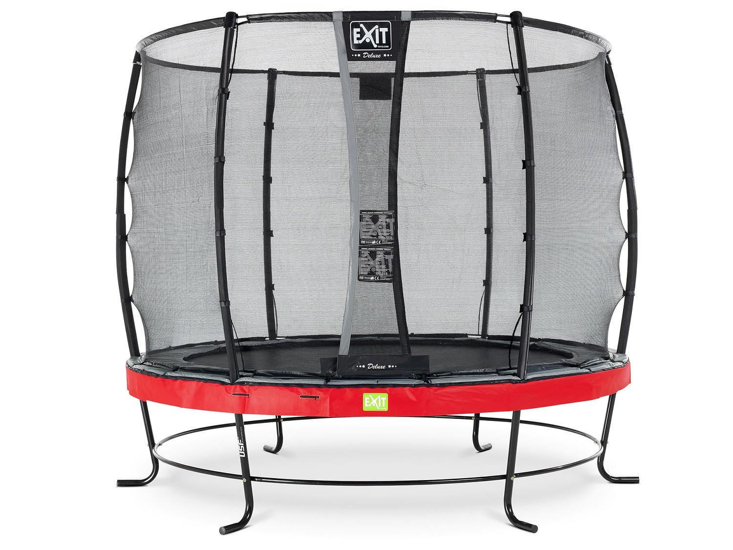 EXIT Elegant Premium Trampolin 251 mit Sicherheitsnetz Deluxe - Rot