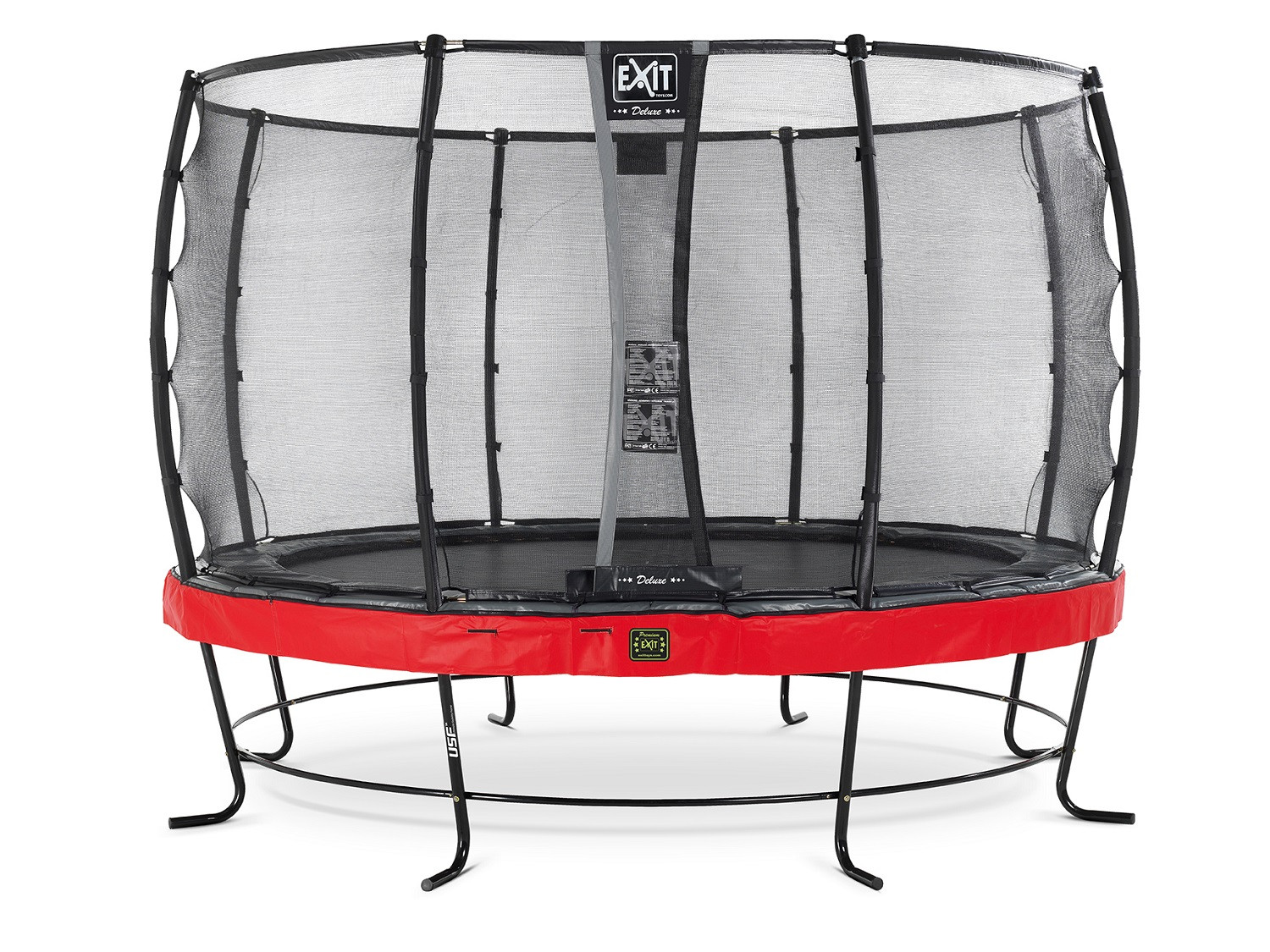 EXIT Elegant Premium Trampolin 427 mit Sicherheitsnetz Deluxe - Rot