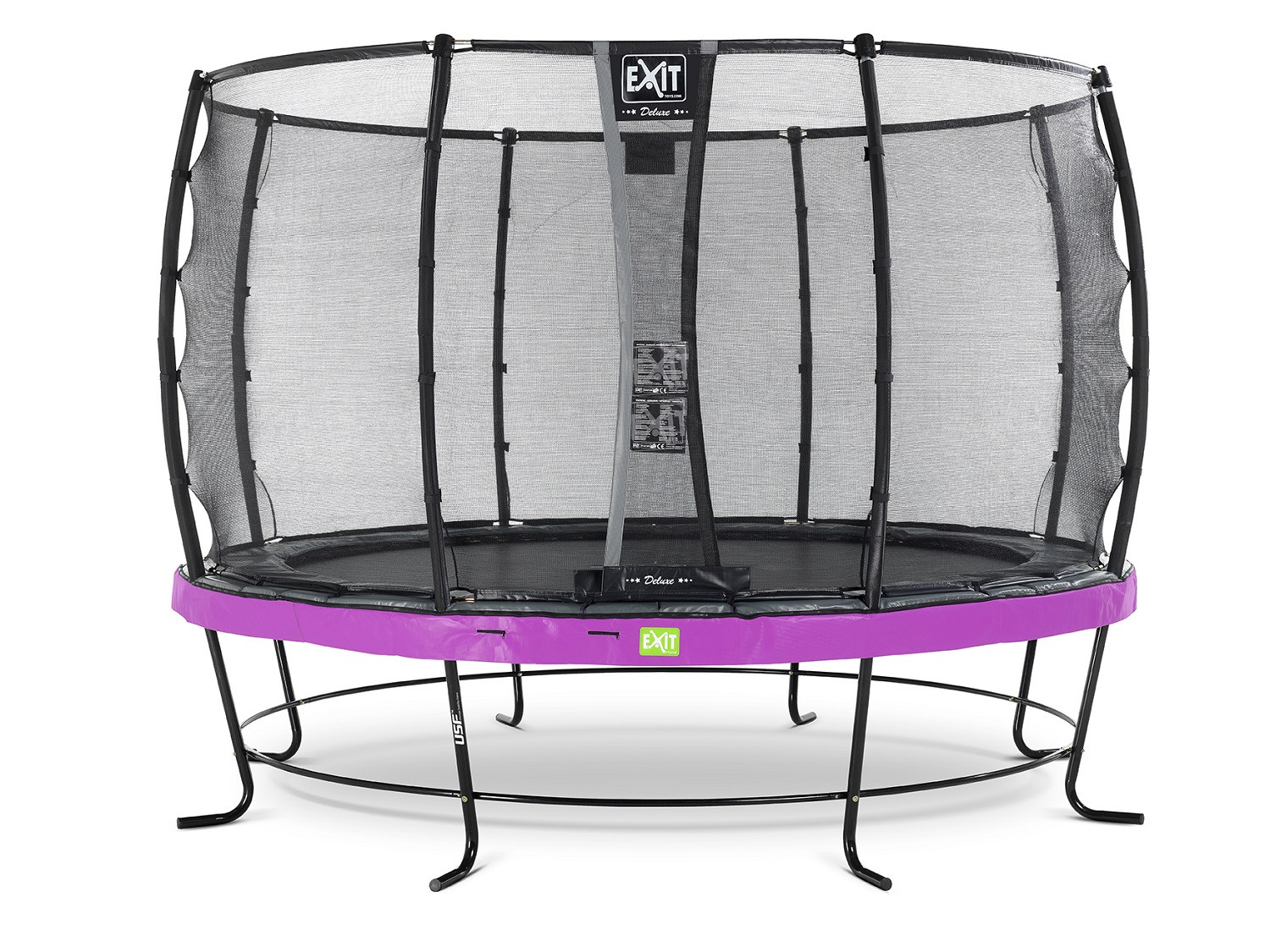 EXIT Elegant Premium Trampolin 366 mit Sicherheitsnetz Deluxe - Lila