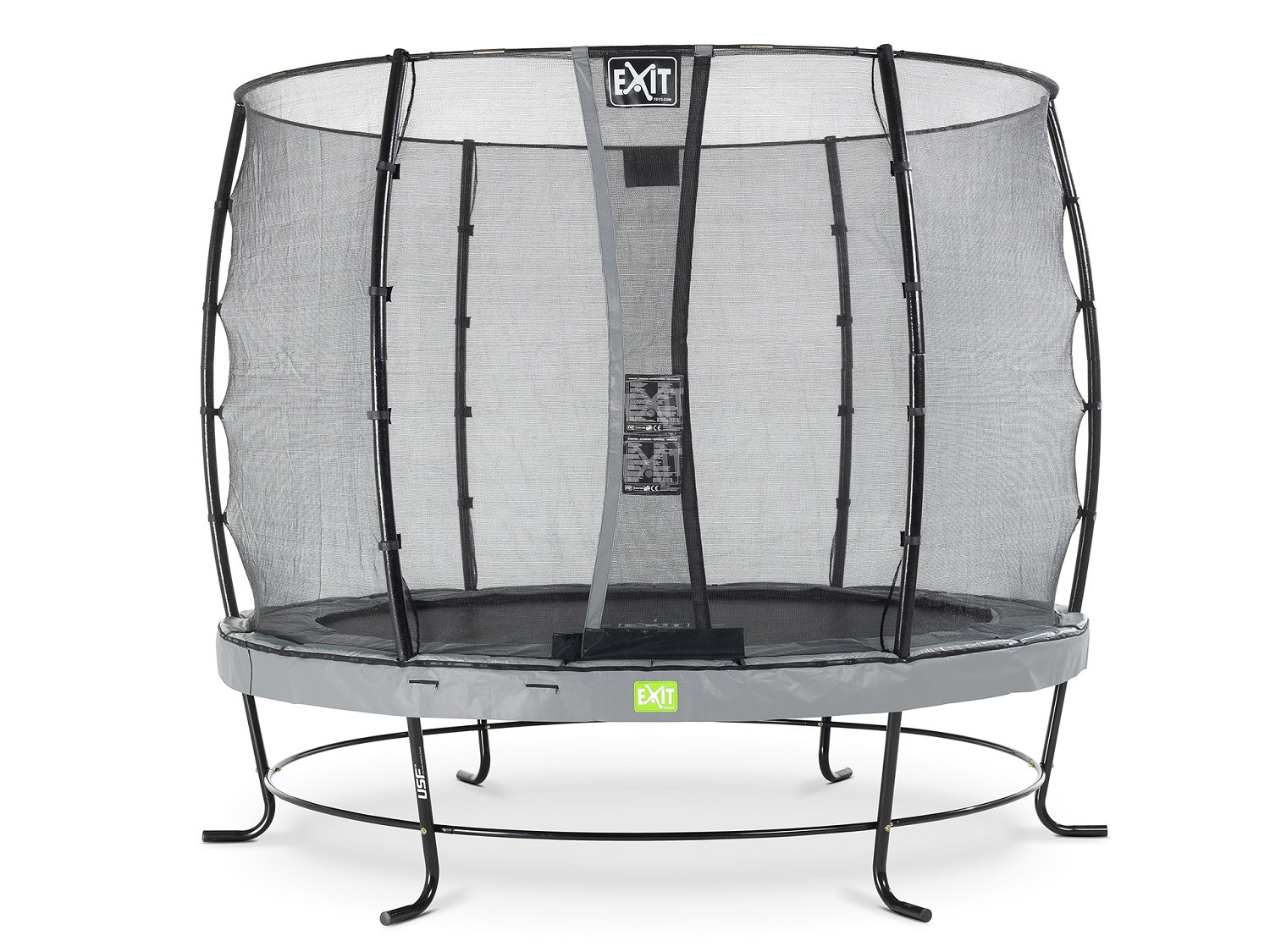 EXIT Elegantes Trampolin 251 mit Sicherheitsnetz Economy - Grau