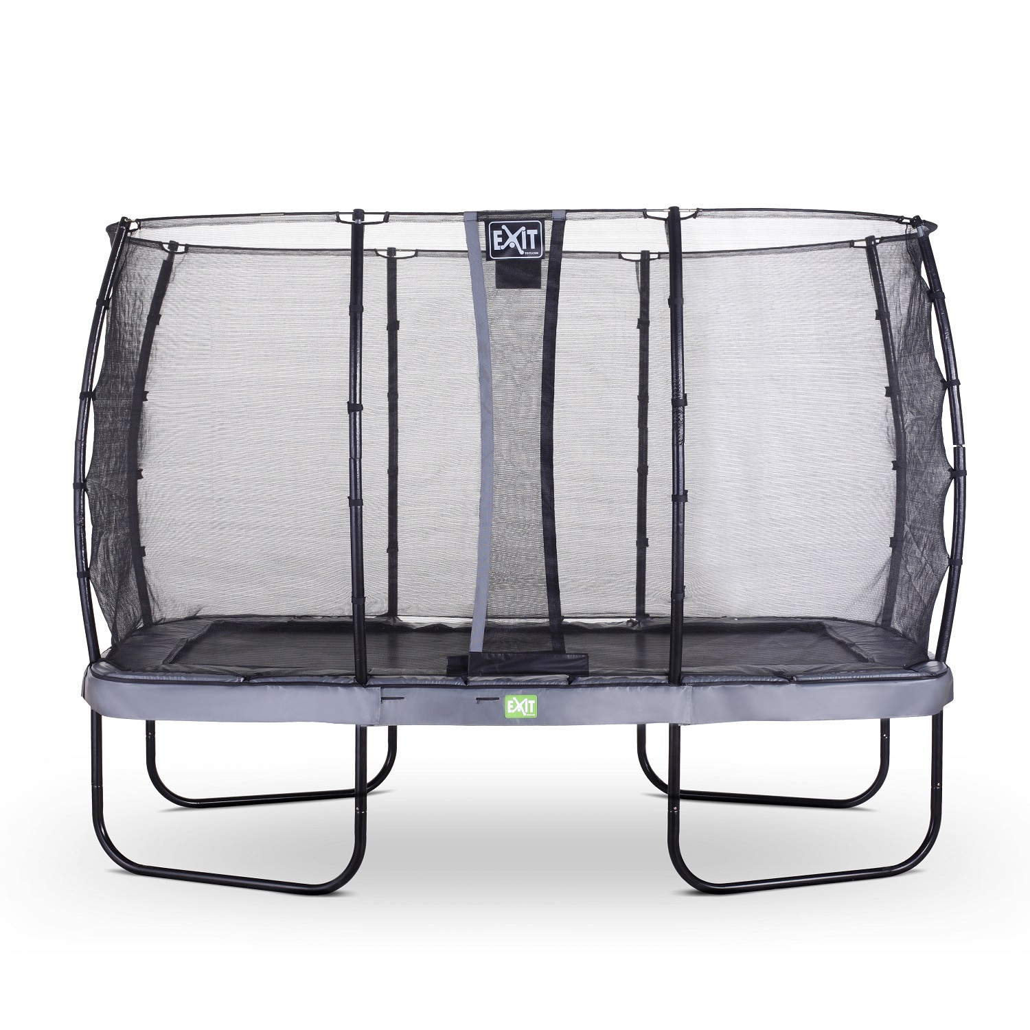 EXIT Elegantes Trampolin 366 x 214 mit Sicherheitsnetz Economy - Grau