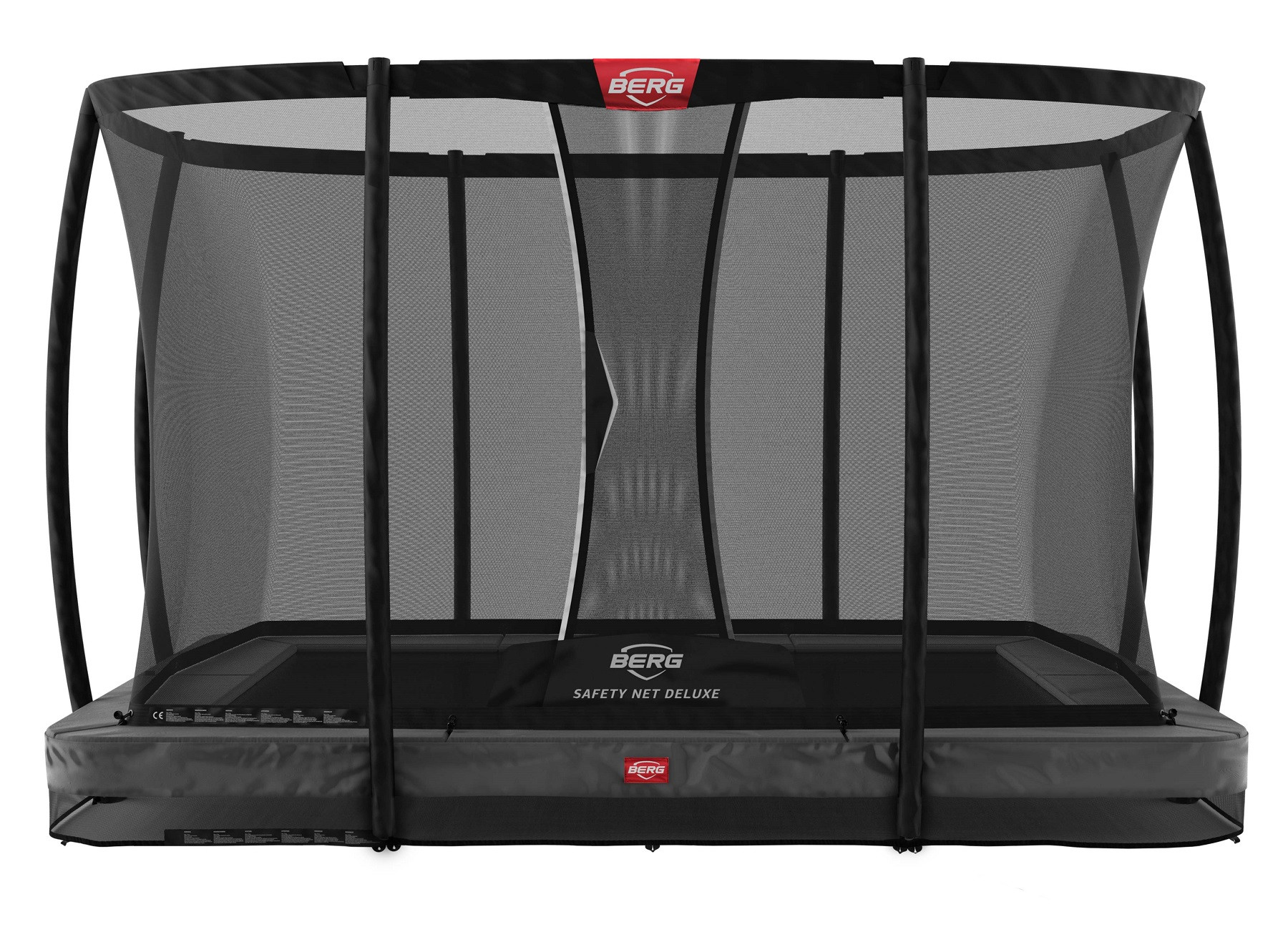 BERG Ultim Champion trampolin - InGround - 330 cm - Anthrazit Grau - Safety Net Deluxe
