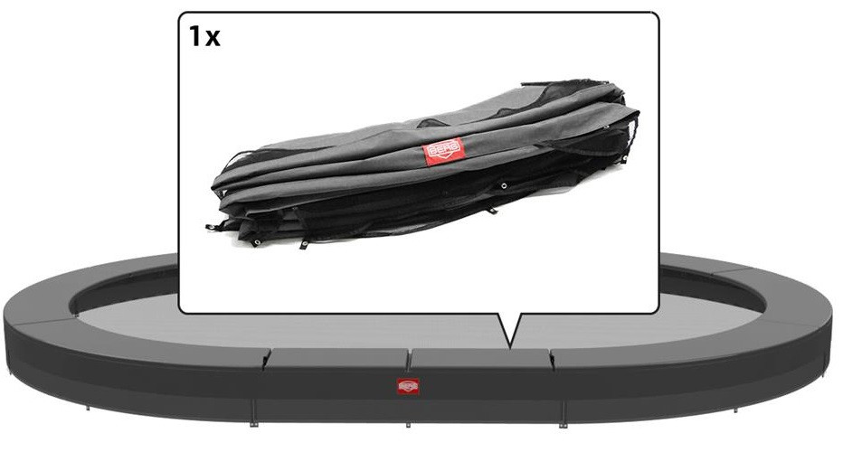 BERG Trampolin Sicherheitsring Grand Champion - InGround - 520 x 350 cm - Grau