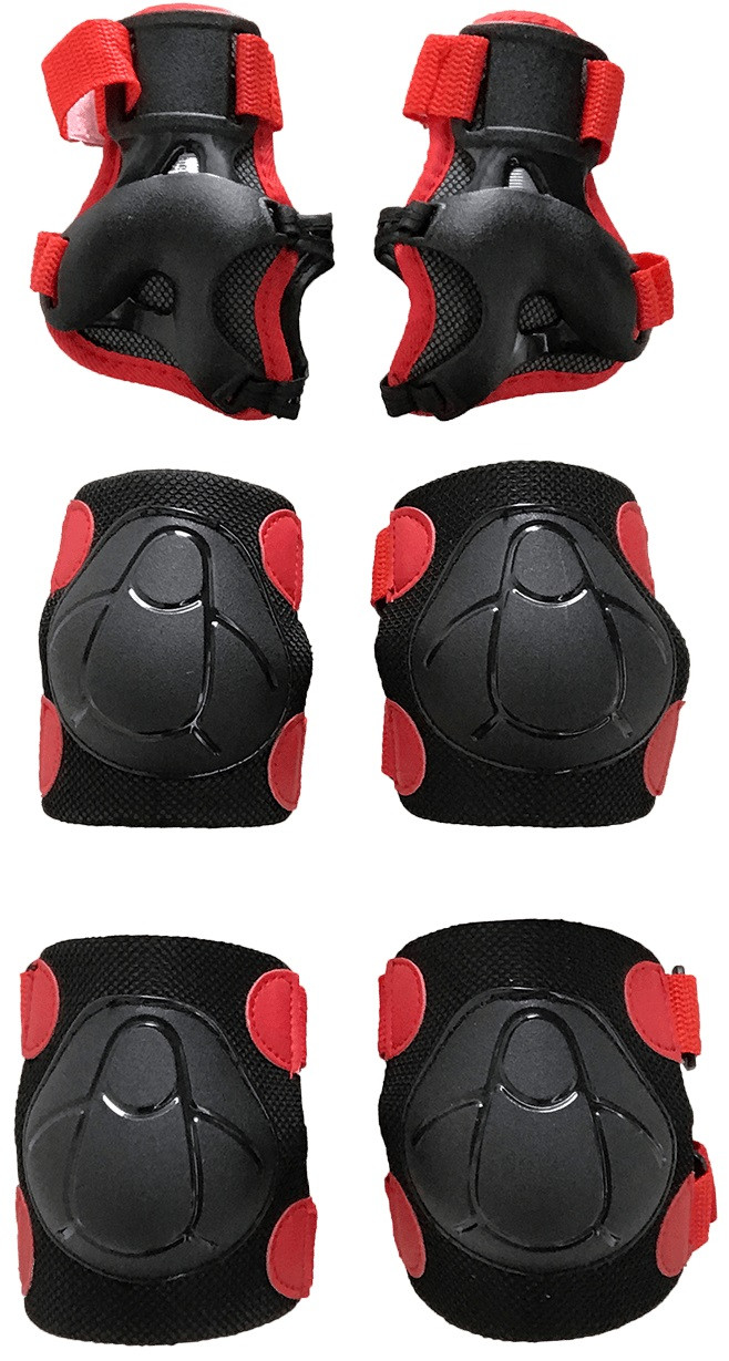 Schutzset mit Knie-, Ellbogen- und Handgelenkschützern - Klein - Schwarz