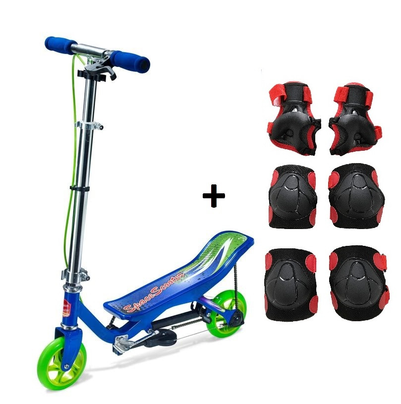 Space Scooter Junior X360 - Blau / Grün + ThysToys Schutzset