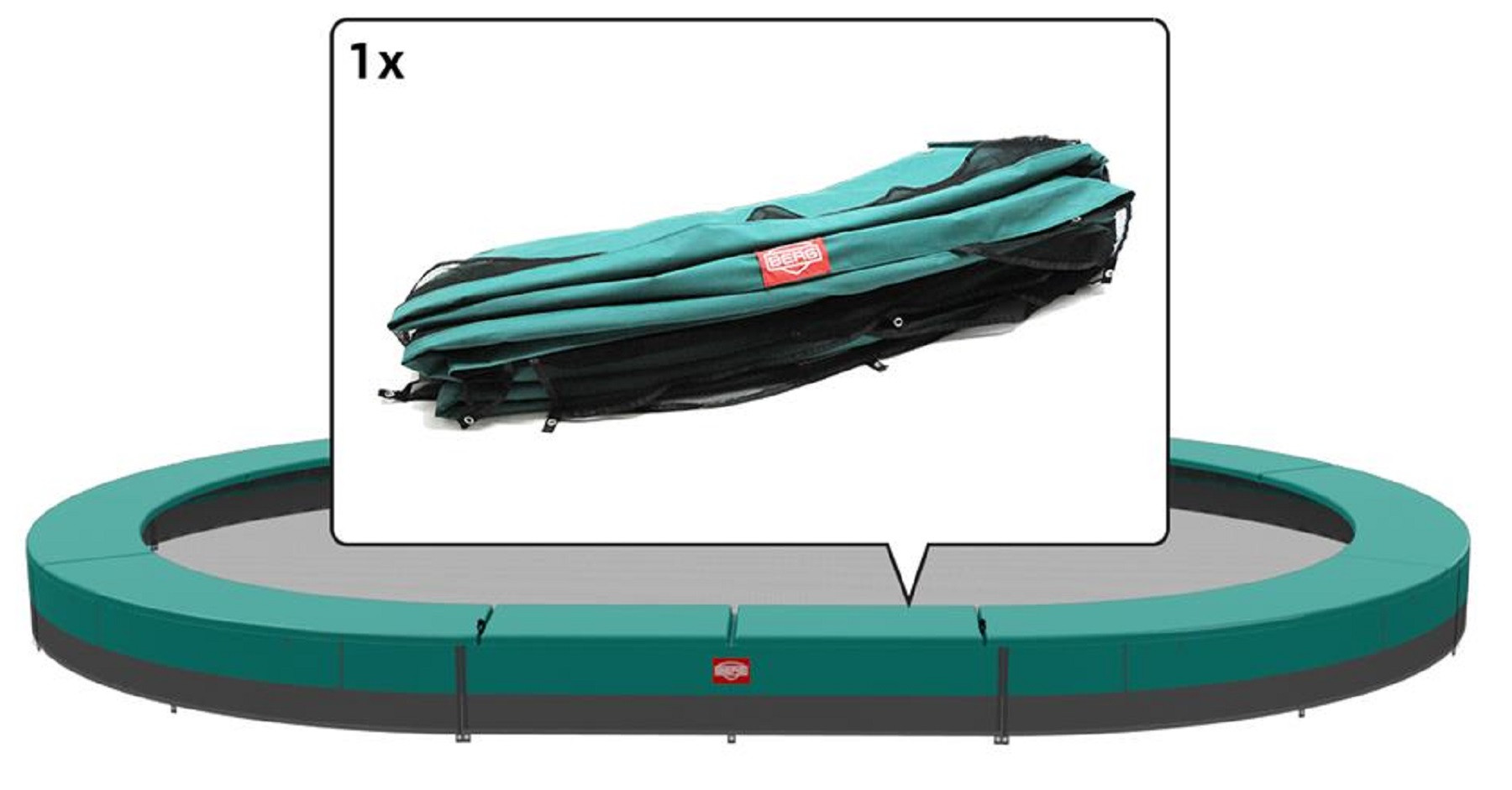 BERG Trampolin Sicherheitsring Grand Champion - InGround - 470 x 310 cm - Grün