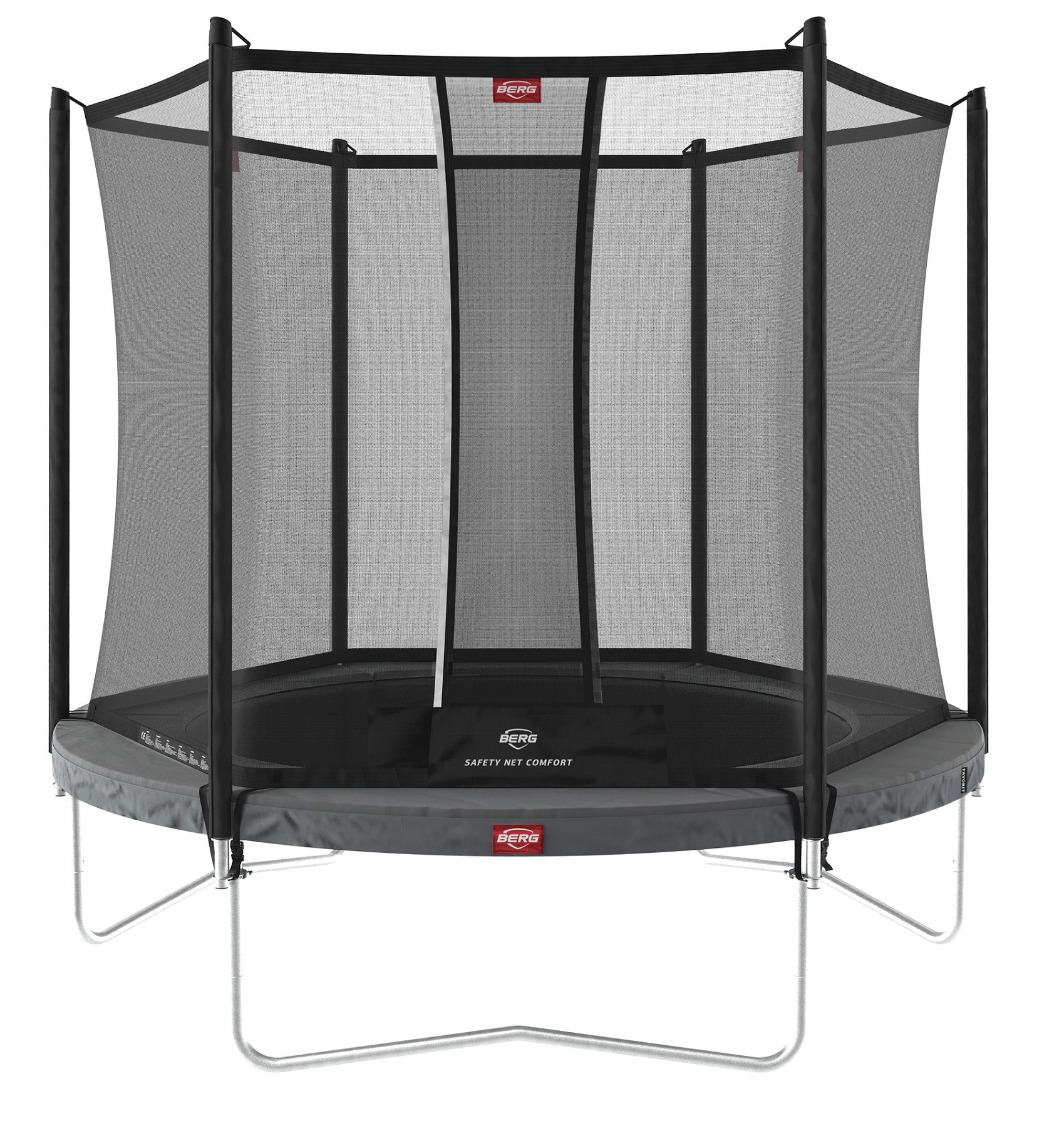 BERG Trampolin Favorit - Regular - mit Safety Net Comfort - 200 cm - Anthrazit Grau