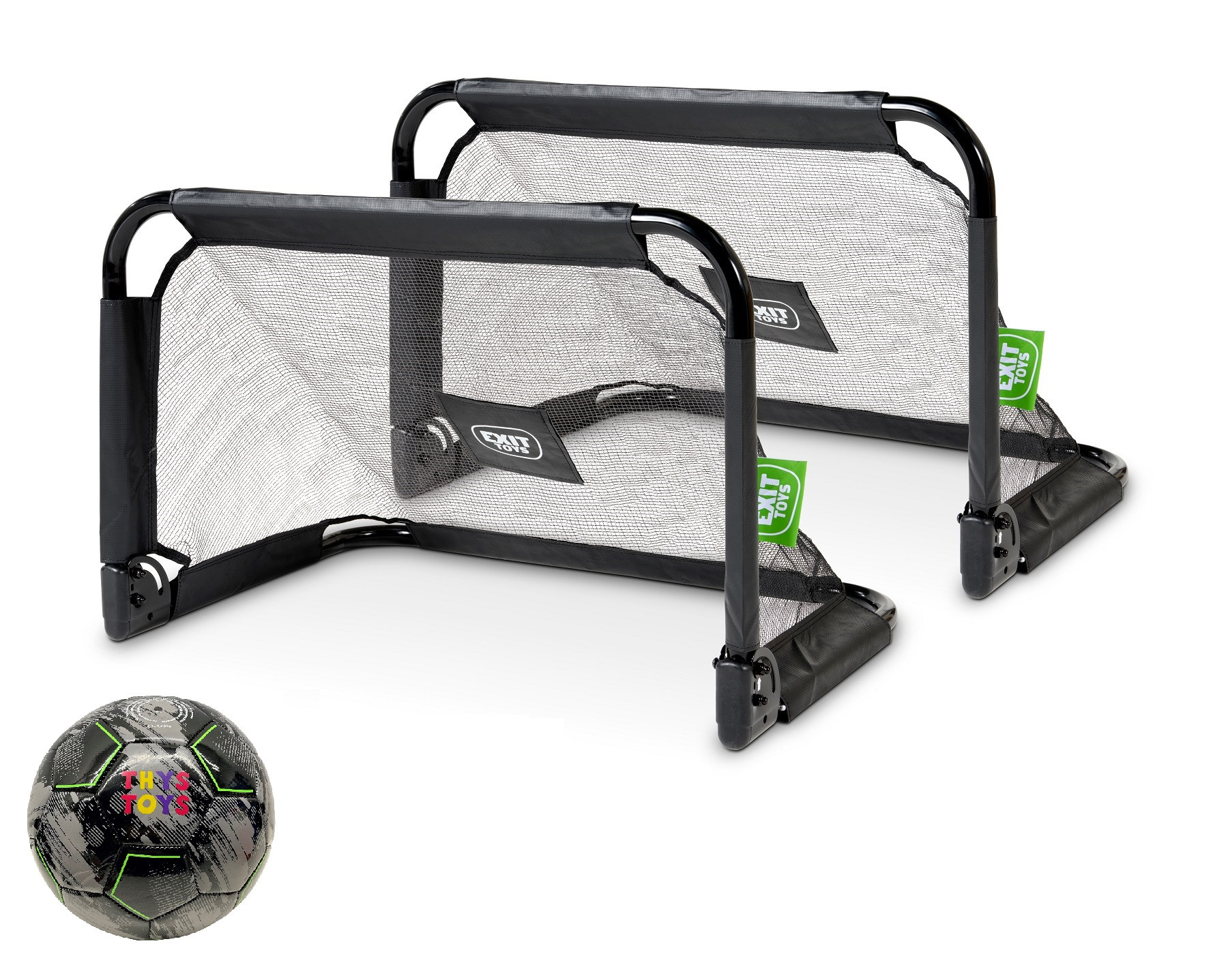 EXIT Pico Fußballtor - 2er Set - 90 x 60 x 60 cm mit Fußball