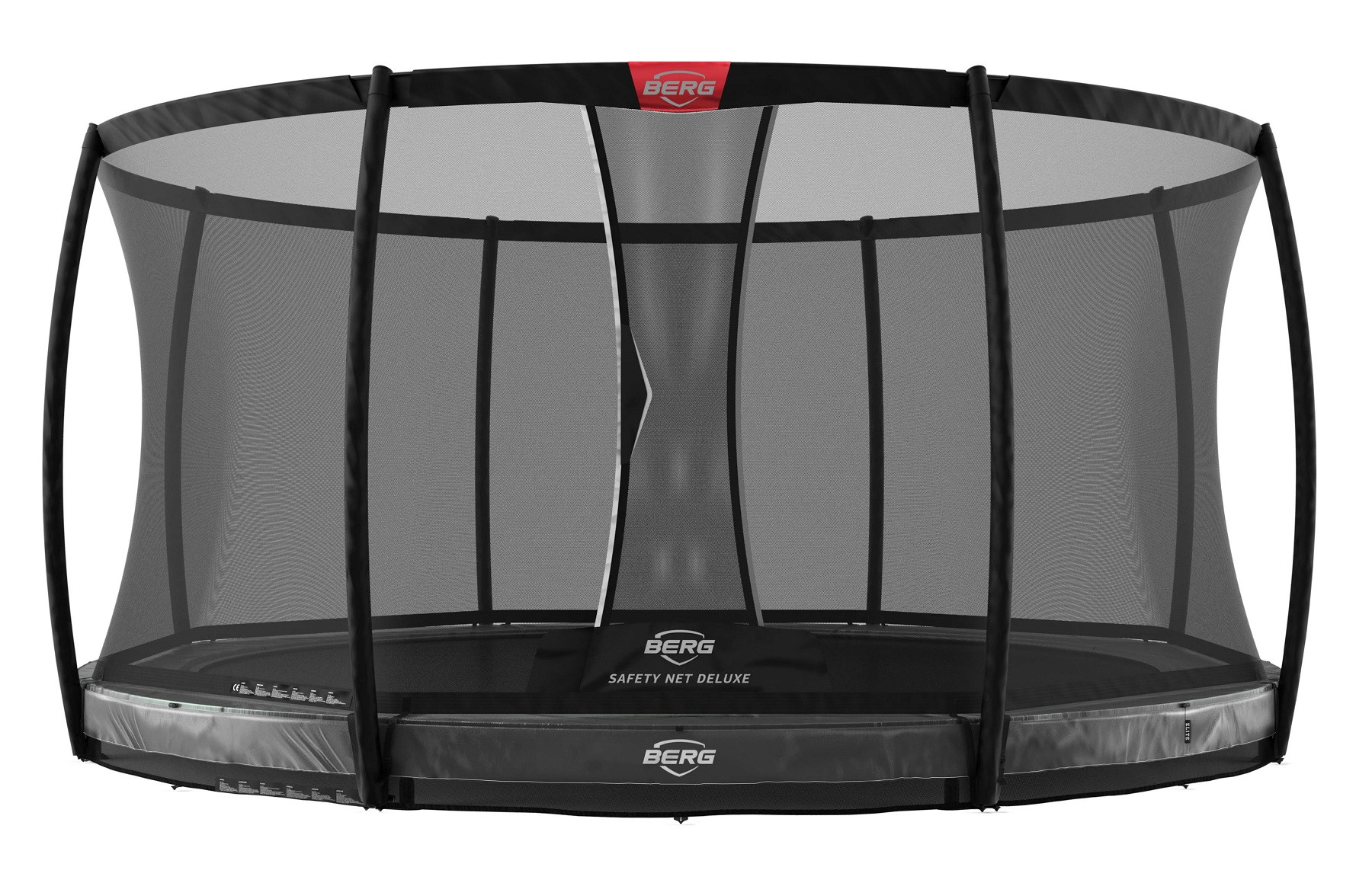 BERG Elite trampolin InGround 330 cm - Anthrazit Grau + Safety Net Deluxe