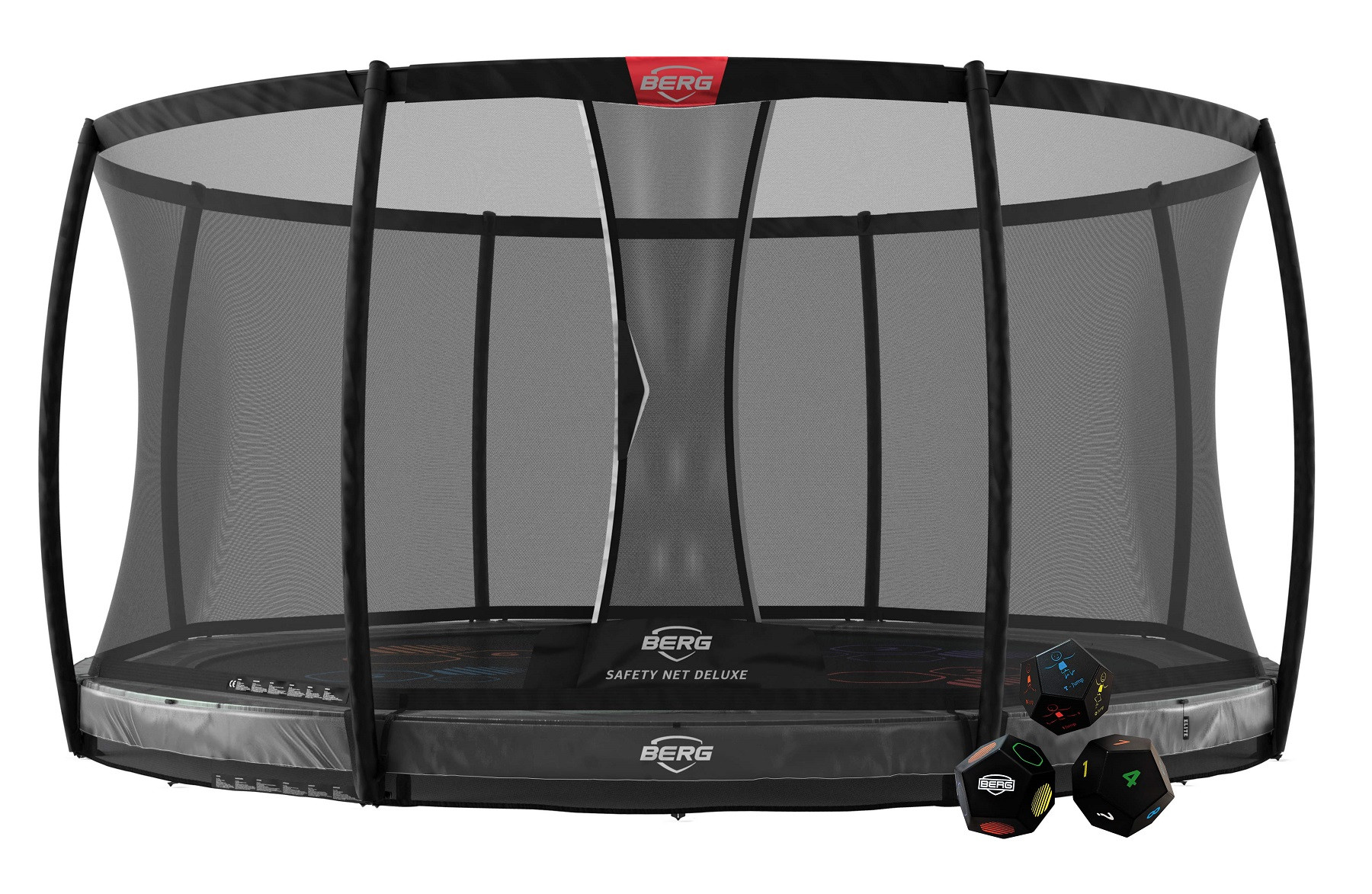 BERG Elite trampolin InGround 430 cm Grau Levels + Safety Net Deluxe