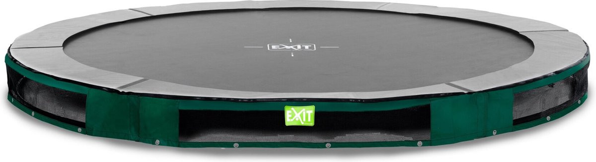 EXIT Trampolin Elegant Premium - Inground - 427 cm - Grün - Grauer Sicherheitsring mit grüner Schürze