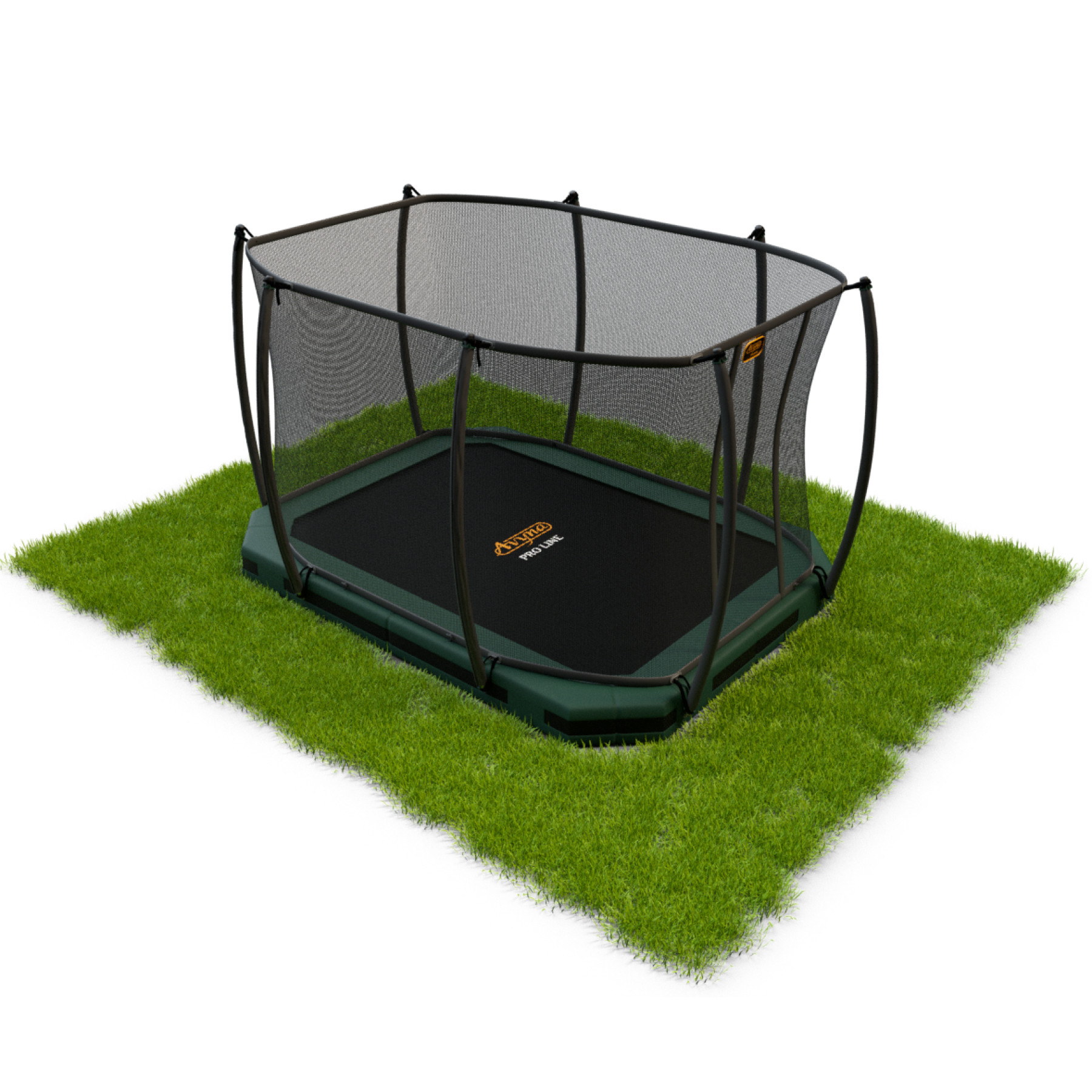 Avyna Pro-Line Boden-Trampolin mit Sicherheitsnetz 380 x 255 cm (238) - Grün