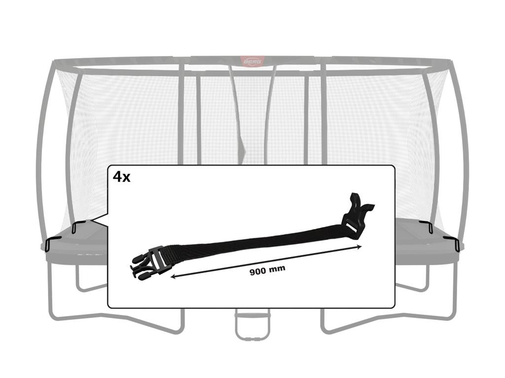 BERG Trampolin Sicherheitsnetz Teil - Ultim Sicherheitsnetz DLX XL - Schnappverschlüsse (900mm) (4x)