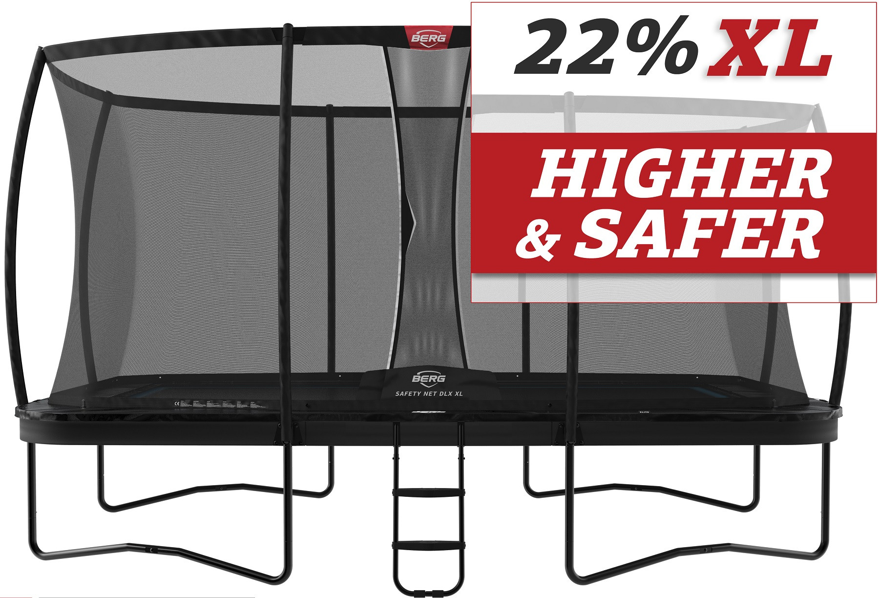 BERG Ultim Elite trampolin Regular 500 cm Schwarz + Safety Net DLX XL