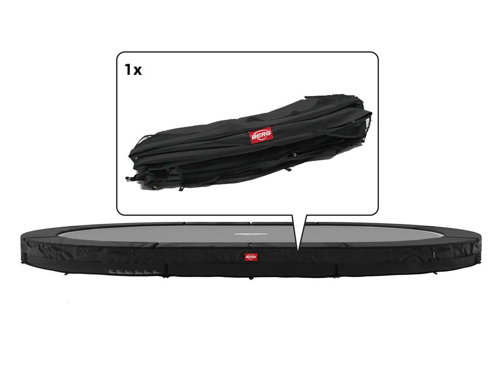 BERG Trampolin Sicherheitsring Grand Champion - InGround - 520 x 350 cm - Oval - Schwarz