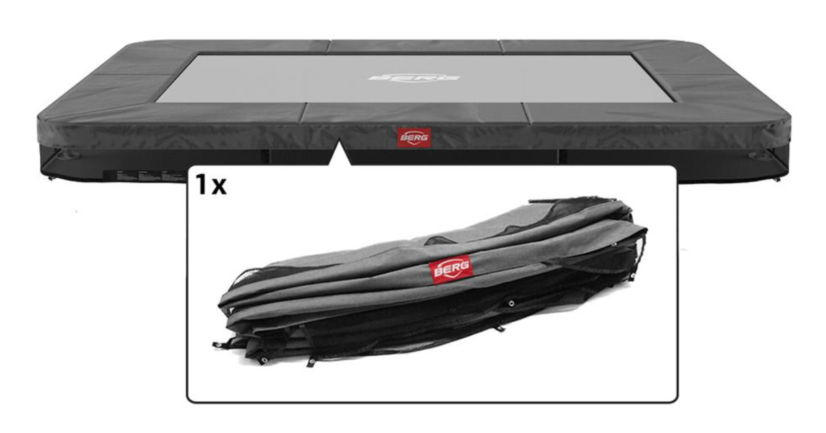 BERG Trampolin-Schutzrand Ultim Favorit - InGround - 280 cm x 190 cm - Grau