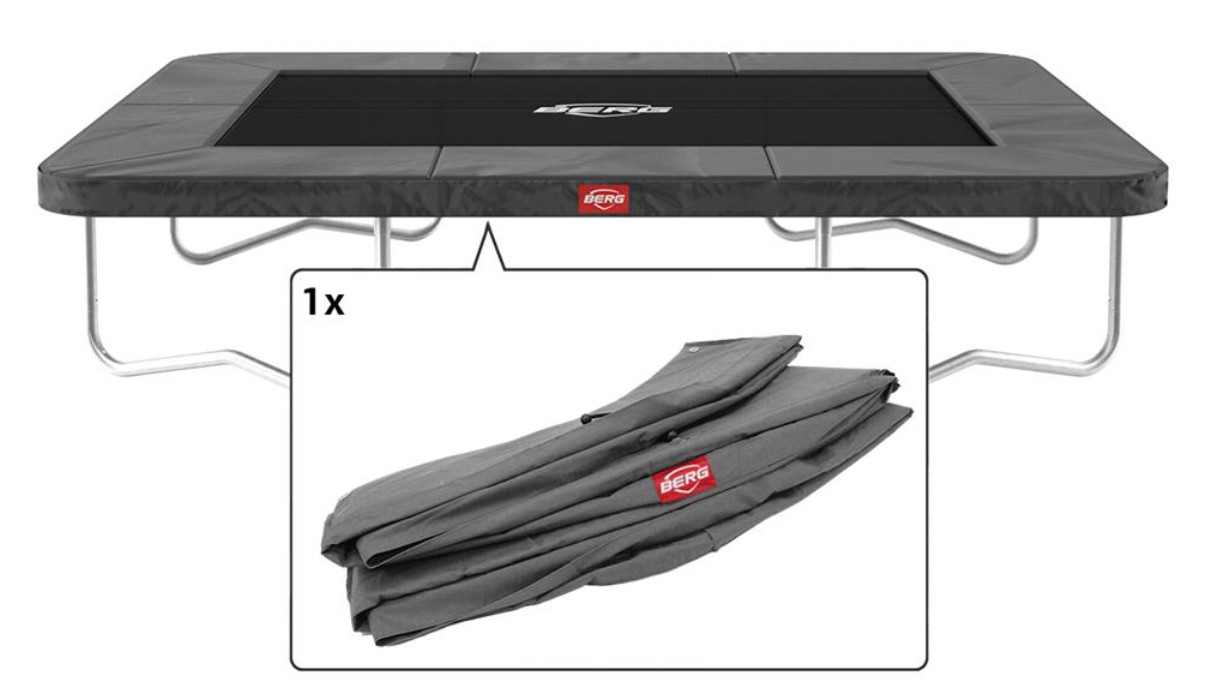 BERG Trampolin-Schutzrand Ultim Favorit - Regular - 280 x 190 cm - Grau