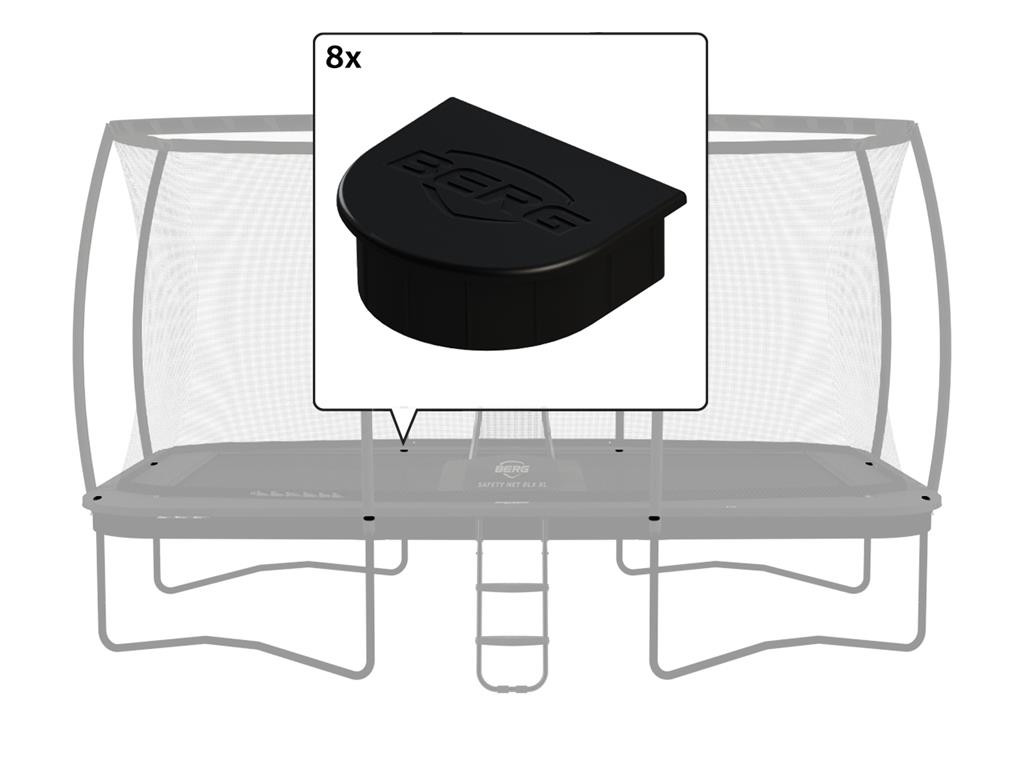 BERG Trampolin Sicherheitsnetz - Sicherheitsnetz Deluxe - XL - Abdeckungen für Ultim 500 - 8 Stück