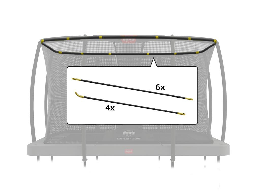 BERG Trampolin-Sicherheitsnetz-Reifen-Set - Sicherheitsnetz Deluxe - 330 x 220 cm