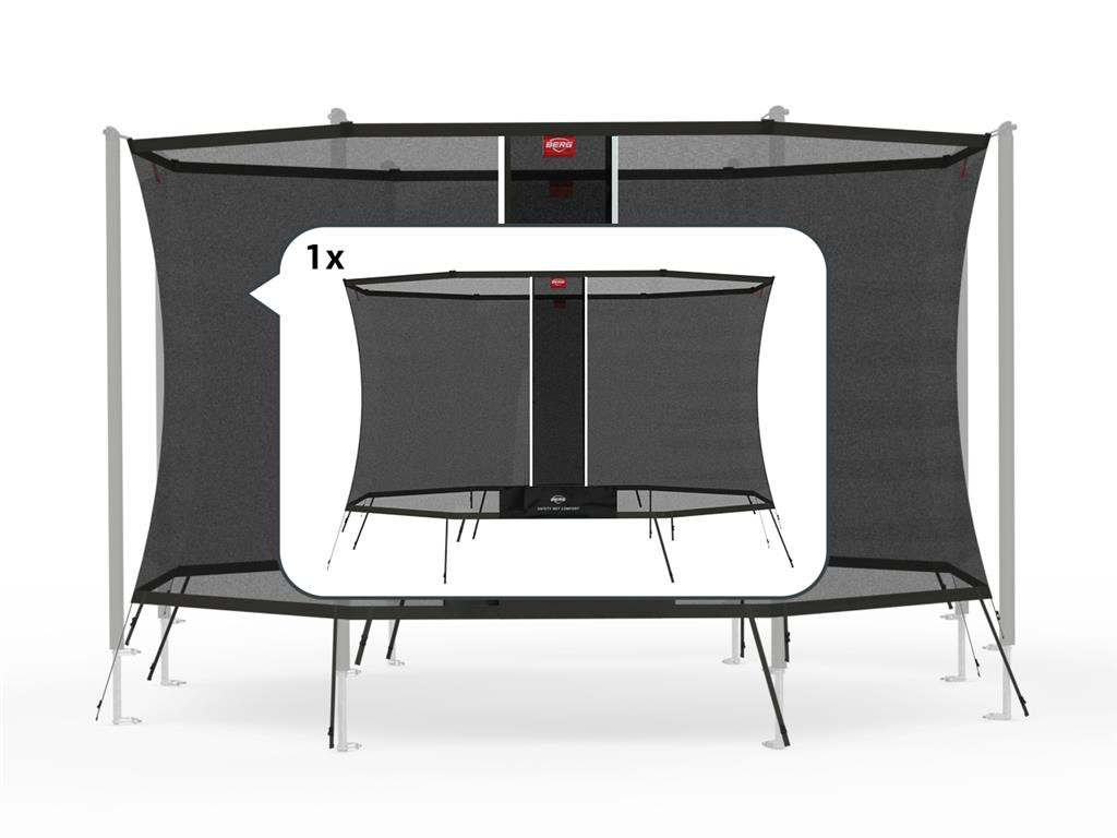 BERG Trampolin-Sicherheitsnetz - Safetynet Comfort - 380 cm - Loses Netz - für 8 Stangen