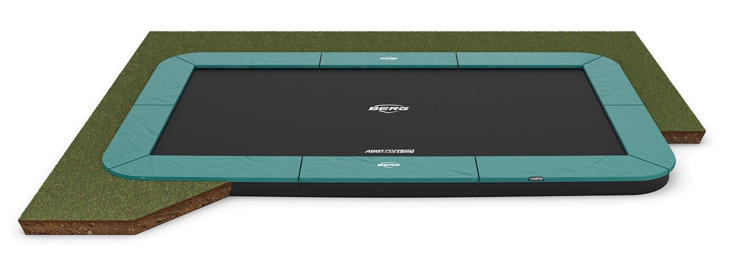 BERG SPORTS Champion rechteckiges FlatGround Trampolin 410cm Grün