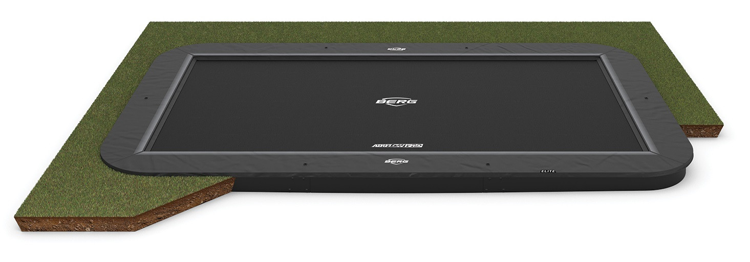 BERG SPORTS Elite rechteckiges FlatGround Trampolin 500cm - Anthrazit Grau