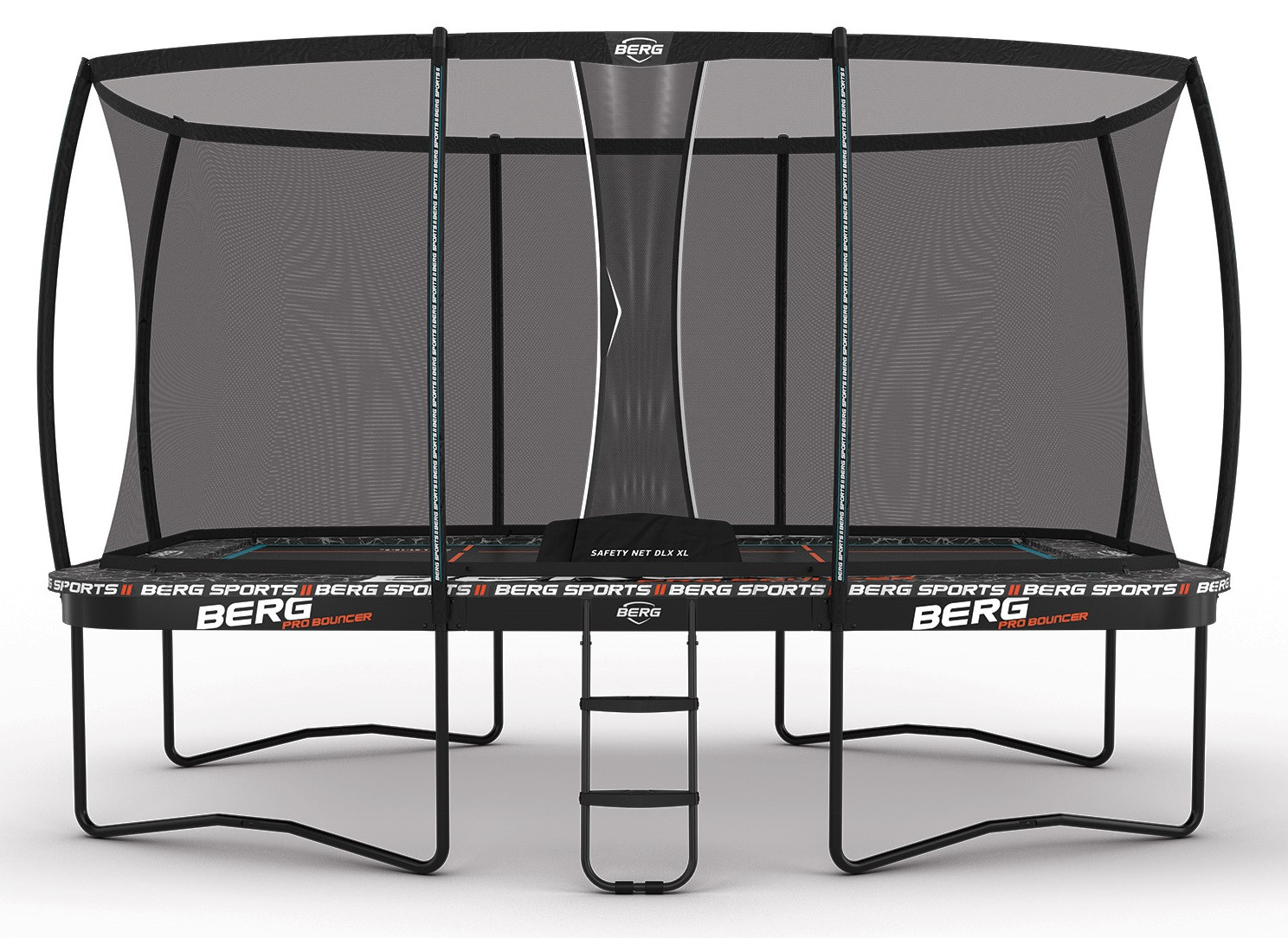 BERG SPORTS Pro Bouncer rechteckiges Trampolin auf Beinen 500cm mit Sicherheitsnetz Deluxe XL