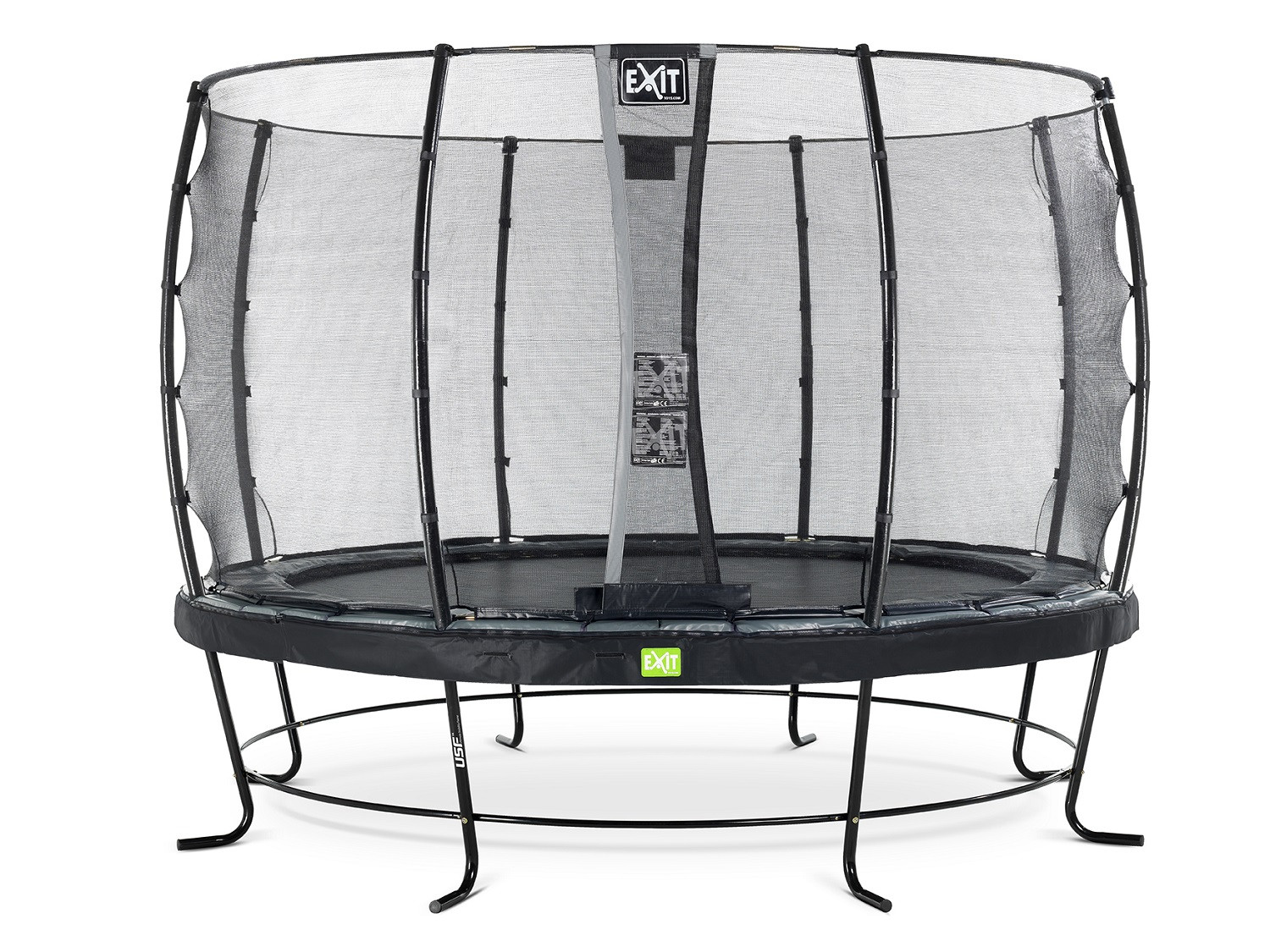 EXIT Trampolin Elegant mit Sicherheitsnetz - Economy - 366 cm - Schwarz