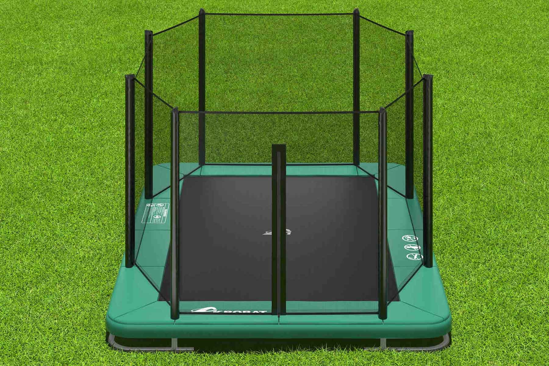 Akrobat Trampolin Orbit Inground - 305 x 183 cm - Rechteck - Grün - mit Sicherheitsnetz