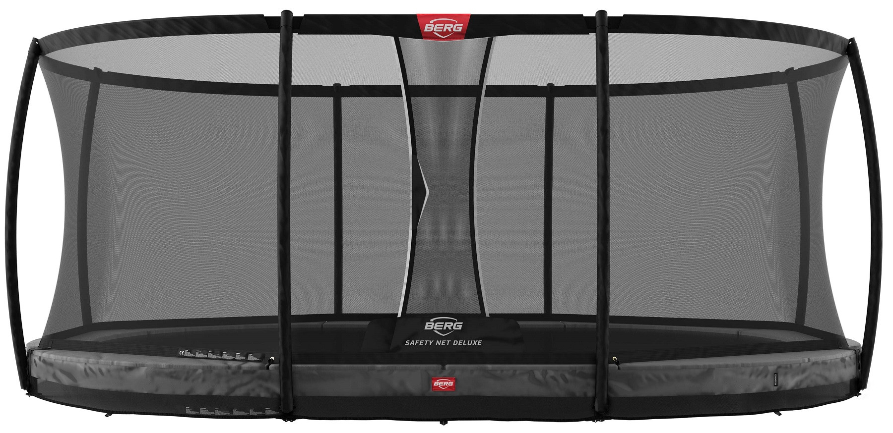 BERG Grand Champion trampolin InGround 350 cm - Anthrazit Grau + Safety Net Deluxe