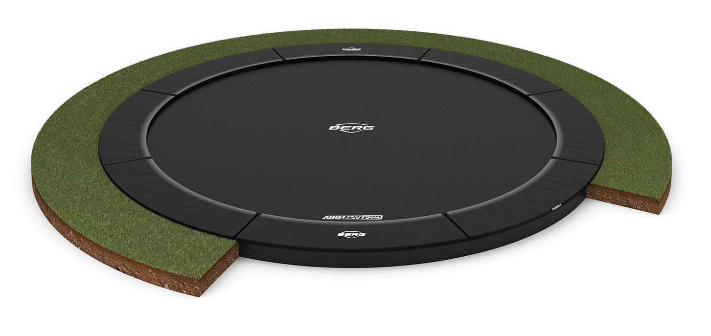 BERG Champion rundes FlatGround Trampolin 380cm Schwarz Limited Edition