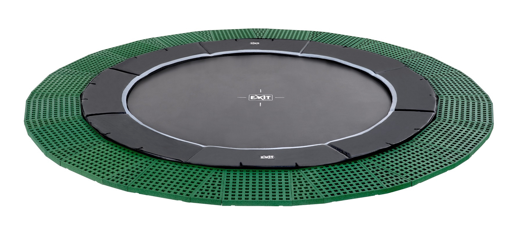 EXIT Trampolin Dynamic mit Freezone Safety Tiles - ebenerdig - 366 cm - Schwarz 